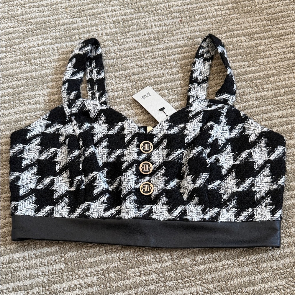 River Island Black and White Patterned Top